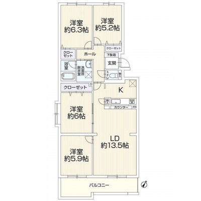 【間取図】リフォーム後の間取図です。