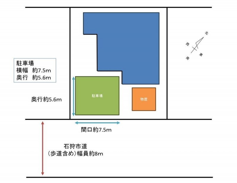 【区画図】駐車並列2台可能です。駐車場拡張工事を行い、横幅…