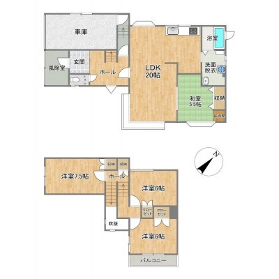 【間取図】リフォーム後間取り図です。