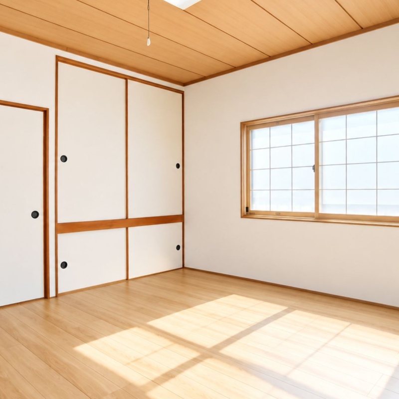 和室を洋室に変更し、床、クロスを変更しております。