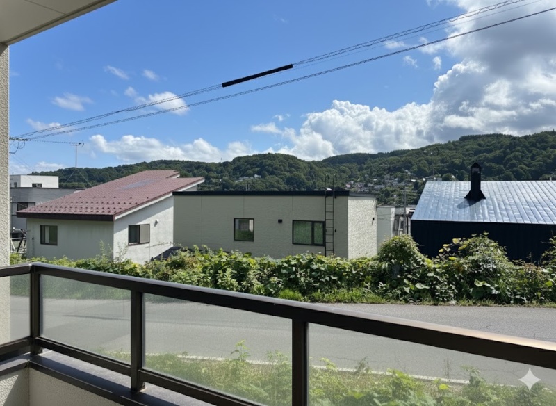 敷地写真を元に建築イメージを合成したものです。
