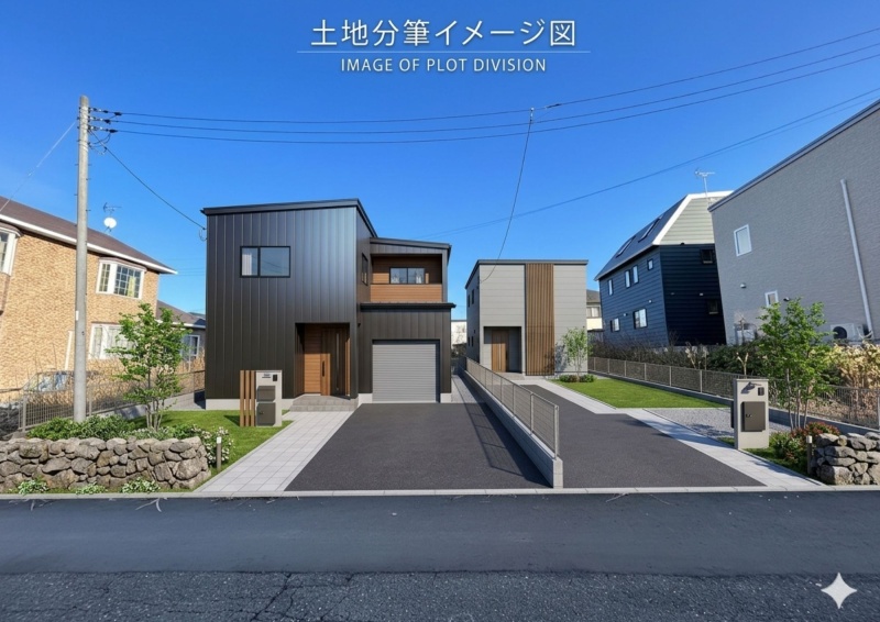 2筆に分筆し、敷地をフル活用することも出来ます。※分筆費用は買主様負担となります。