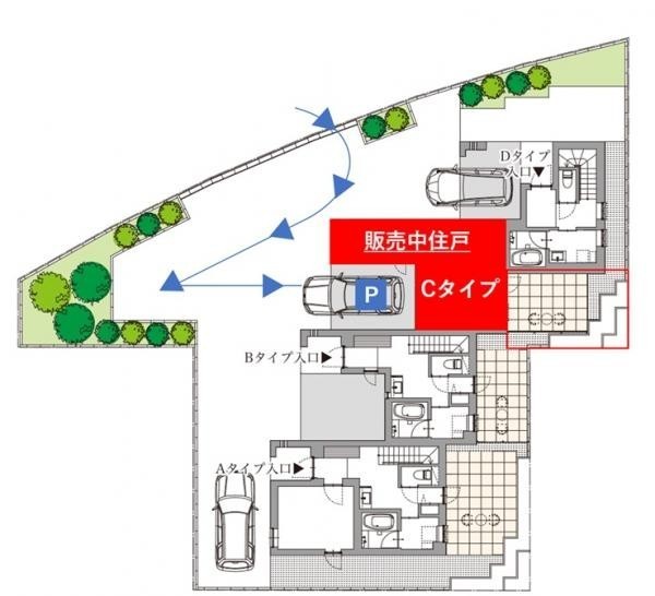 現地案内図。ご来場時は上記現地駐車場をご利用いただけます。