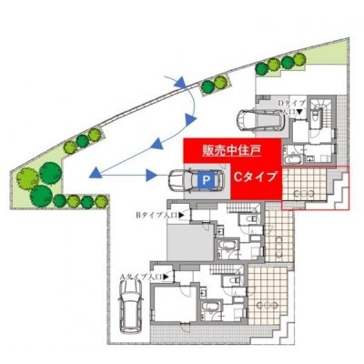 現地案内図。ご来場時は上記現地駐車場をご利用いただけます。