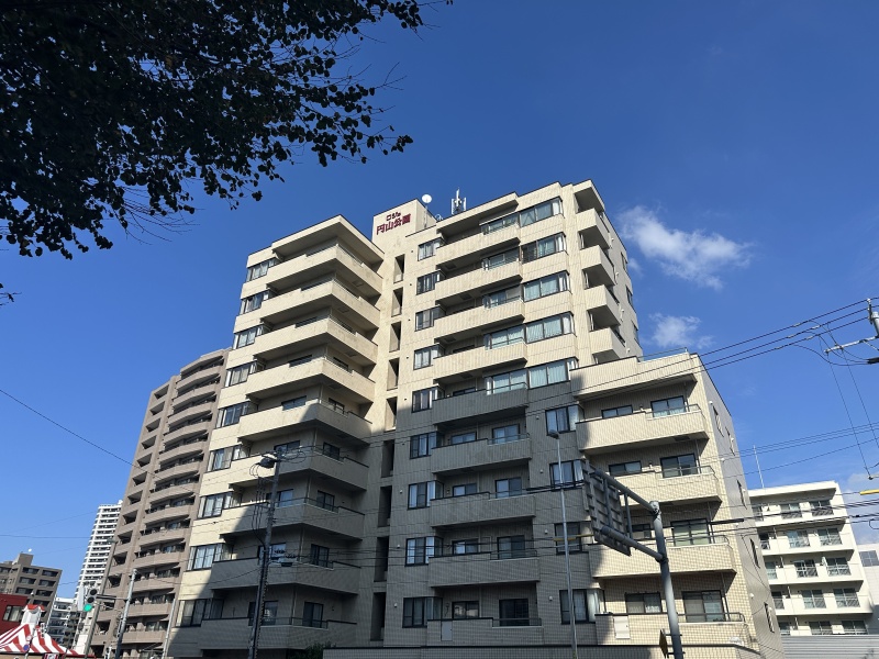 青空に映える開放感と、堂々とした存在感が魅力の外観。