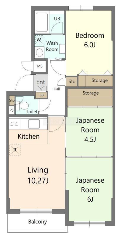 【収納充実の3LDK】使い勝手の良い10.27帖LDKと和室2室・洋室…
