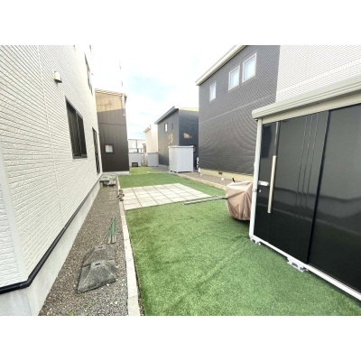 千歳市みどり台北3丁目 都市ガスエコジョーズ 5LDK中古戸建 庭スペース