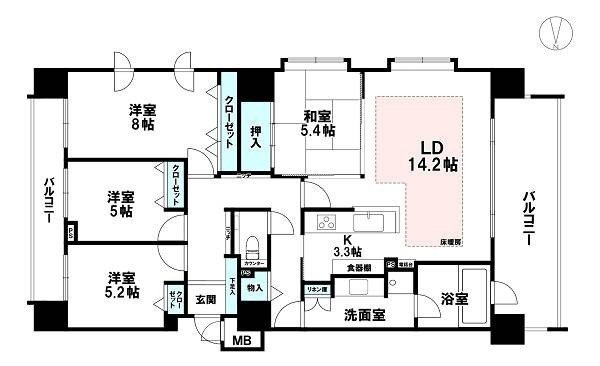 広々とした4LDKの間取