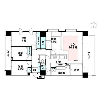 広々とした4LDKの間取
