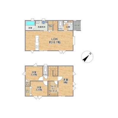 【間取図】３SLDKの間取りは各居室収納付きが嬉しいですね。1…
