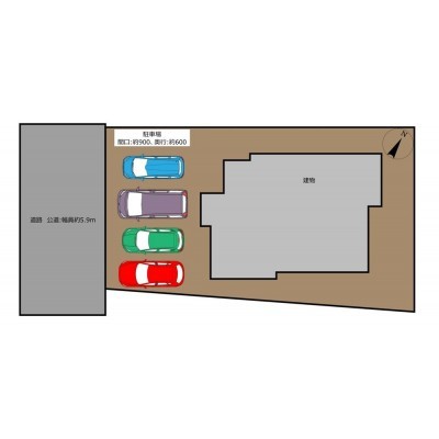 リフォーム後の予定敷地図です。並列4台駐車可能になる予定で…