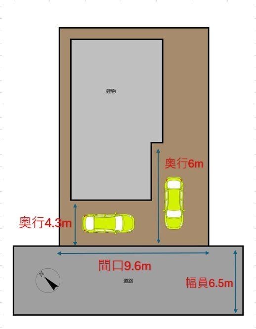 【敷地図】普通車2台駐車可能です。