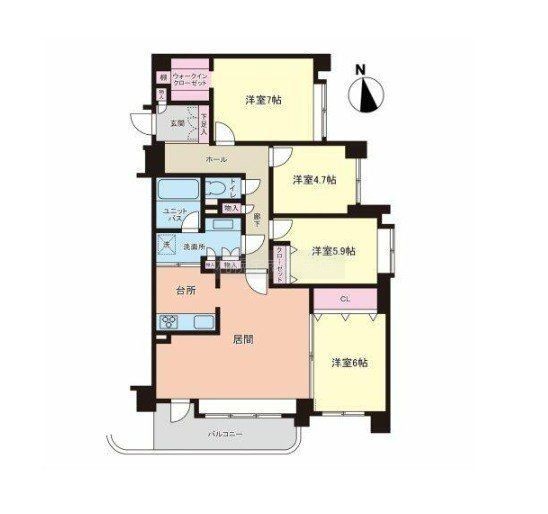 4LDK、角部屋