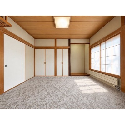 １階６帖和室。※バーチャル加工：一部家具・アイテム等を削除。