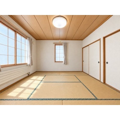 ２階８帖和室。※バーチャル加工：一部家具・アイテム等を削除。